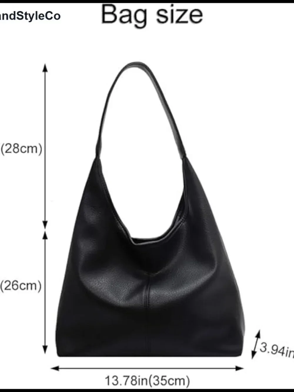 Hobo Bag for Women Soft PU Leather Shoulder Purse 2pcs Work Tote